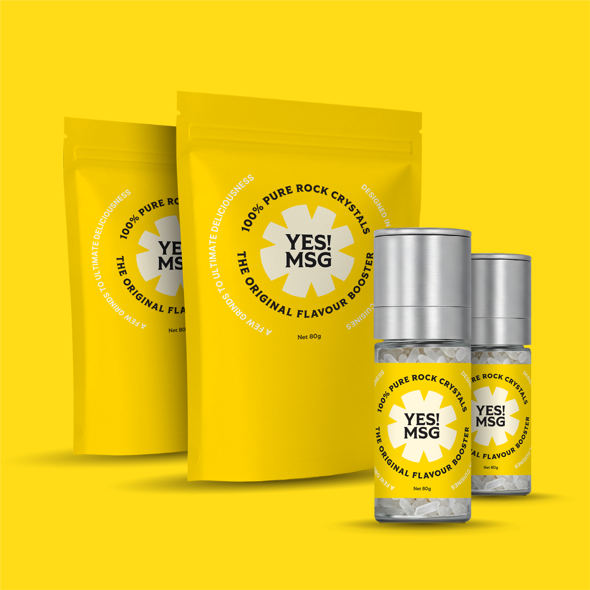 YES! MSG 2x Grinders + 2x Refills