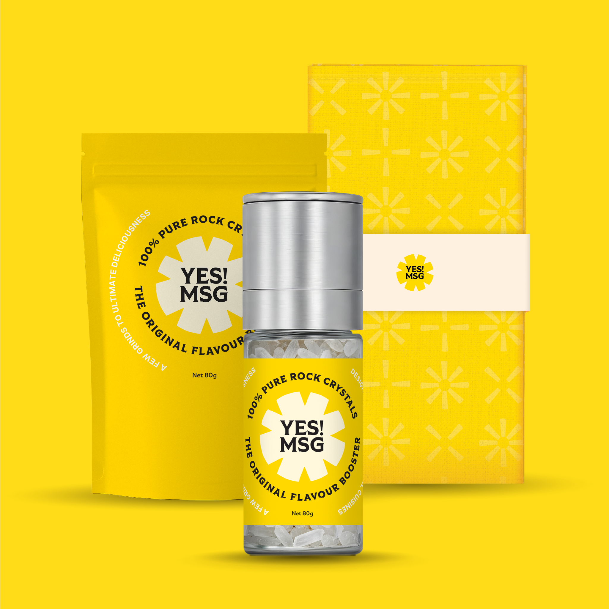 YES! MSG Grinder + Refill + Patterned Tea Towel